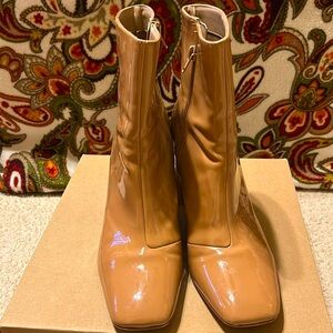 Steve Madden Taryn Camel patent block heel ankle boot